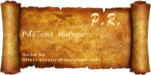 Pécsi Rufusz névjegykártya